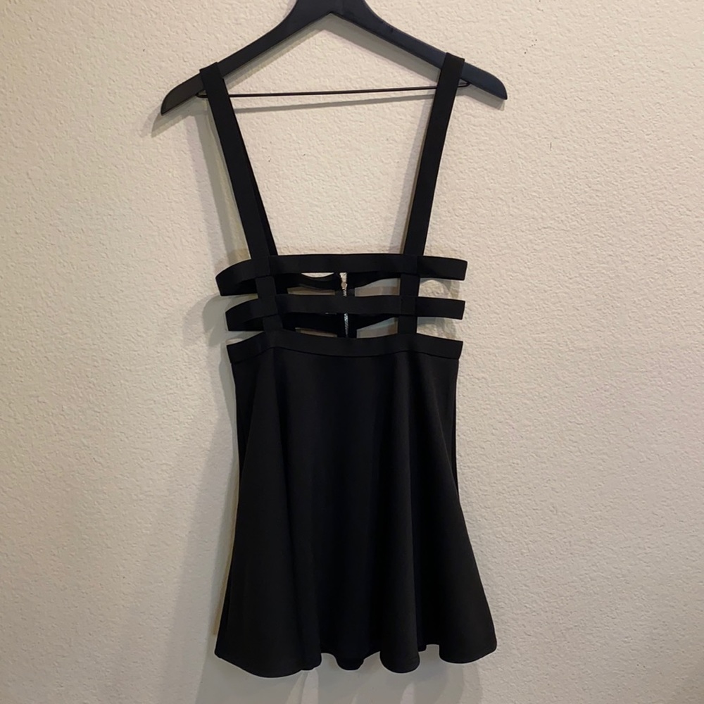 Black Cage skirt/ overalls